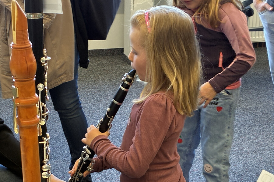 Klarinette wird ausprobiert